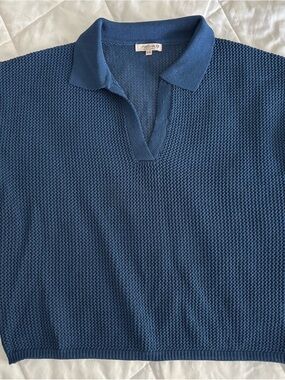 Women’s Blue Knit Polo
